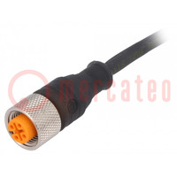 Connection lead; M12; PIN: 4; straight; 2m; plug; 250VAC; 4A; IP67