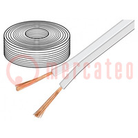 Wire: loudspeaker cable; 2x1.5mm2; stranded; OFC; white