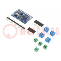 DC-motor driver; Motoron; I2C; Icont out per chan: 2A; Ch: 3