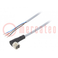 Cable de conexión; M8; PIN: 3; angular; 5m; enchufe; 60VAC; 3A; 60VDC
