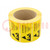 Self-adhesive label; ESD; 76x38mm; 1000pcs; reel; yellow-black
