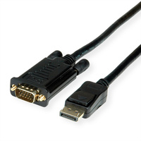 ROLINE DisplayPort VGA kabel, DP M - VGA M, zwart, 1,5 m