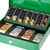 HMF Geldkassette mit Euro-Münzzählbrett, Geldzählkassette 30,5 x 24 x 8,5 cm, grün