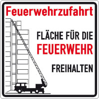 Feuerwehrzufahrt freihalten, Verkehrsschild StVO, Nr. 2049, 50x50 cm