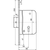 Skizze zu Einstemm-Riegelschloss 61005 tosisch, links, DM 50, Langstulp, Stahl verzinkt