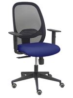 Silla Cilanco negra malla negra asiento bali azul marino brazo regulable