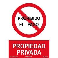 ARCHIVO 2000 SEÑAL "PROHIBIDO EL PASO PROPIEDAD PRIVADA" 210X300MM PP ROJO/BLANCO