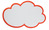 Moderationskarte Wolke, 230 x 140 mm, Altpapier, 20 Stück, weiß/rot