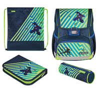 Herlitz Loop Plus Funky Ninja schooltasset Jongen Polyester Groen, Marineblauw