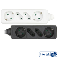 InLine Socket strip, 8-way, 4x CEE7/3 + 4x Euro CEE 7/16, white, 3m