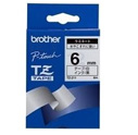 Brother Black on White Gloss Laminated Tape, 6mm címkéző szalag TZ