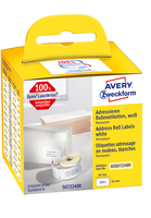 Avery ASS0722400 öntapadós címke Téglalap alakú Tartós Fehér 260 dB