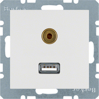 Berker 3315398989 Steckdose USB A + 3.5mm Weiß