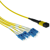 ACT RL7872 Glasvezel kabel 2 m MPO/MTP 12x LC OS2 Geel