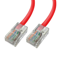 Videk Unbooted 24 AWG Cat5e UTP RJ45 Patch Cable Red 3Mtr