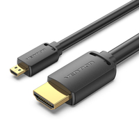 Vention AGIBI HDMI kábel 3 M HDMI D-típus (Micro) HDMI A-típus (Standard) Fekete