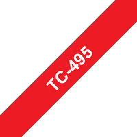 Brother TC-495 nastro per etichettatrice Bianco su rosso