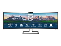 PHILIPS 499P9H 49 VA Curved Monitor, 5120x1440, 1xUSB-C 3.1, 2xHDMI 2.0, 1xDisplayPort, Windows Hello"-Pop-up-Webcam, Lautsprecher,