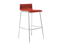Design Barhocker mit Rückenlehne, Sitzschale Rot, Höhe 91cm