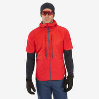 Men's Pacer Short-sleeved Cross Country Ski Jacket - Red And Navy Blue - 2XL .