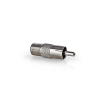 Mono Tulp (v) - F-connector (m) - Adapter - Zilver