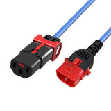 ACT Powercord C13 IEC Lock+ - C14 IEC Lock Dual Locking blue 3 m, PC3623