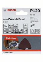 Bosch 2608621688 Schleifblatt F460 Best for Wood and Paint, 93 mm, 180, 5er-Pack