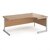 Contract 25 right hand ergonomic desk with silver cantilever leg 1800mm - beech