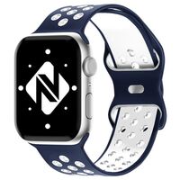 NALIA Airflow Silicone Cinturino Smart Watch compatible con Apple Watch Bracciale SE Series 8/7/6/5/4/3/2/1, 38mm 40mm 41mm, per iWatch Orologio Donna e Uomo Blu Bianco