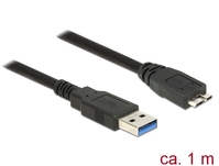 Kabel USB 3.0 Typ-A Stecker an USB 3.0 Typ Micro-B Stecker, schwarz, 1,0m, Delock® [85072]