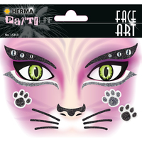 Face Art Sticker Pink Cat
