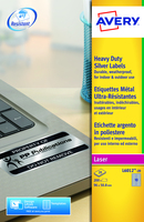 Avery Laser Heavy Duty Label 96x50.8mm 10 Per A4 Sheet Silver (Pack 200 Labels) L6012-20