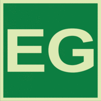 Etagenkennzeichnung - EG, Grün, 15 x 15 cm, Folie, Selbstklebend, Xtra-Glo