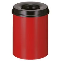 Safety waste paper bin, steel, self-extinguishing