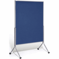 Stellwandtafel beidseitig Textil 116x195x68cm blau