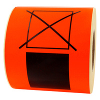 Versandaufkleber - Übereinander stapeln verboten - 148 x 210 mm, 500 Warnetiketten, Papier rot-schwarz