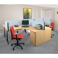BusyScreen® classic clamp on desk partition screens - Standard desk screens - light grey