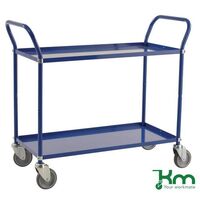 Kongamek two tier trolley, braked - blue