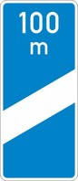 Verkehrszeichen VZ 450-50 Ankündigungsbake blau, einstreifig, 1500 x 650, Alform I, RA 2