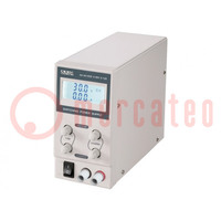 Power supply: laboratory; switched-mode,single-channel; 0÷30VDC