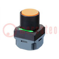 Switch: push-button; 22mm; yellow; flat; Ø: 34.4mm; Colour: black