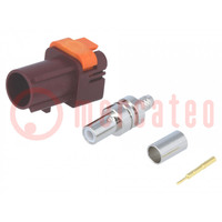 Connector: FAKRA; plug; male; crimped; straight; Cable: RG174,RG316