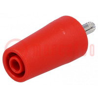Adapter; 4mm banana; 32A; red; 40.4mm; nickel plated