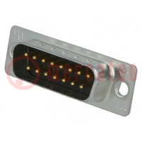 D-Sub; PIN: 15; plug; male; for cable; soldering; HD 20