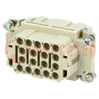 Connector: HDC; contact insert; female; Han® EE; PIN: 18; 18+PE