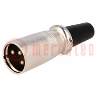 Plug; XLR; male; PIN: 3; straight; for cable