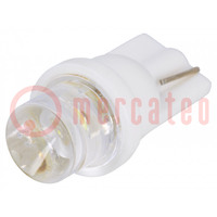 Lampe LED; blanc froid; T08; Unom: 12VDC; 3lm; Nb.de diodes: 1; 120°