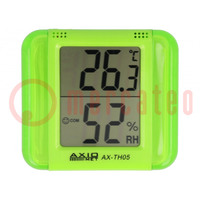 Termohigrómetro; LCD; -50÷70°C; 10÷99%RH; Exact: ±1°C; 0,1°C; 1%RH