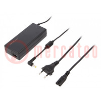 Power supply: switched-mode; 19VDC; 4.74A; Out: 5,5/2,5; 90W