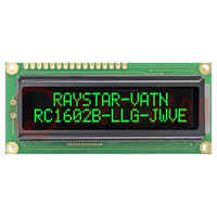 Display: LCD; alphanumeric; VA Negative; 16x2; 80x36x13.2mm; LED